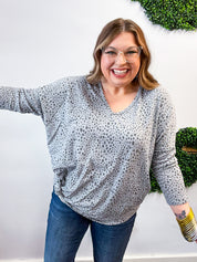 Spotted & Knotted Top in Grey