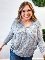 Spotted & Knotted Top in Grey