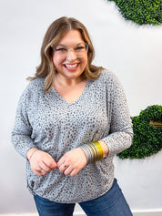 Spotted & Knotted Top in Grey