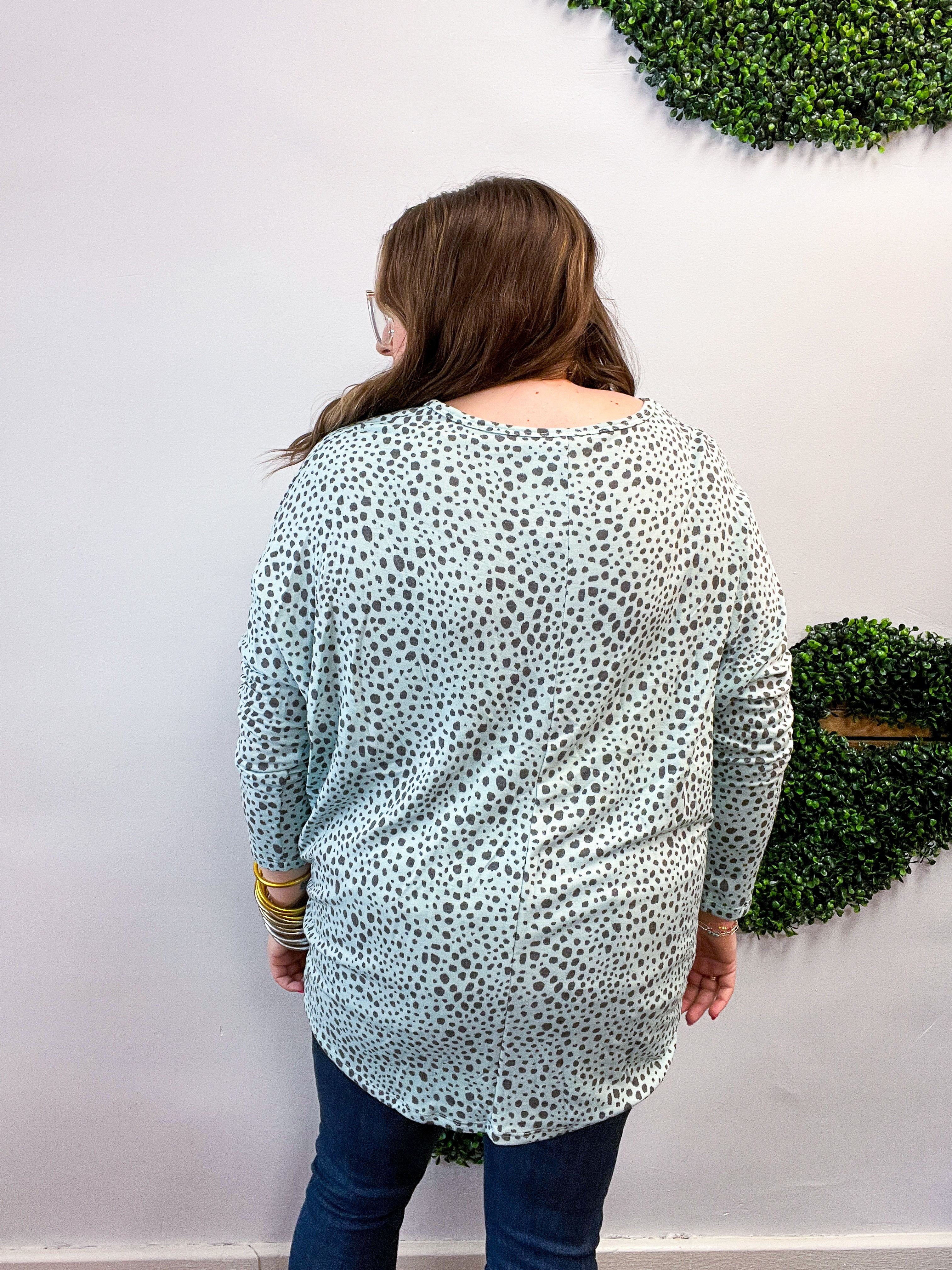 Spotted & Knotted Top in Mint