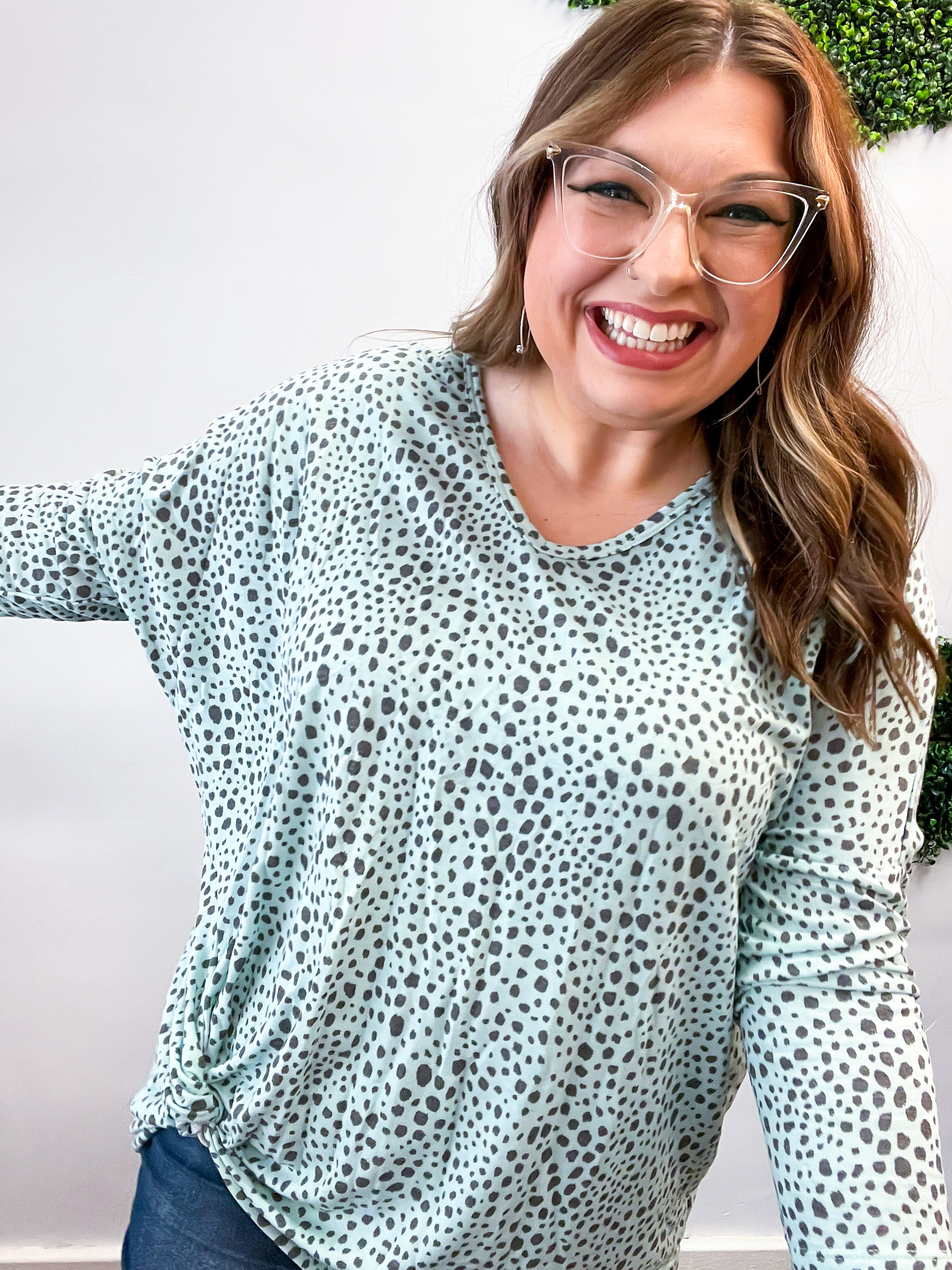 Spotted & Knotted Top in Mint