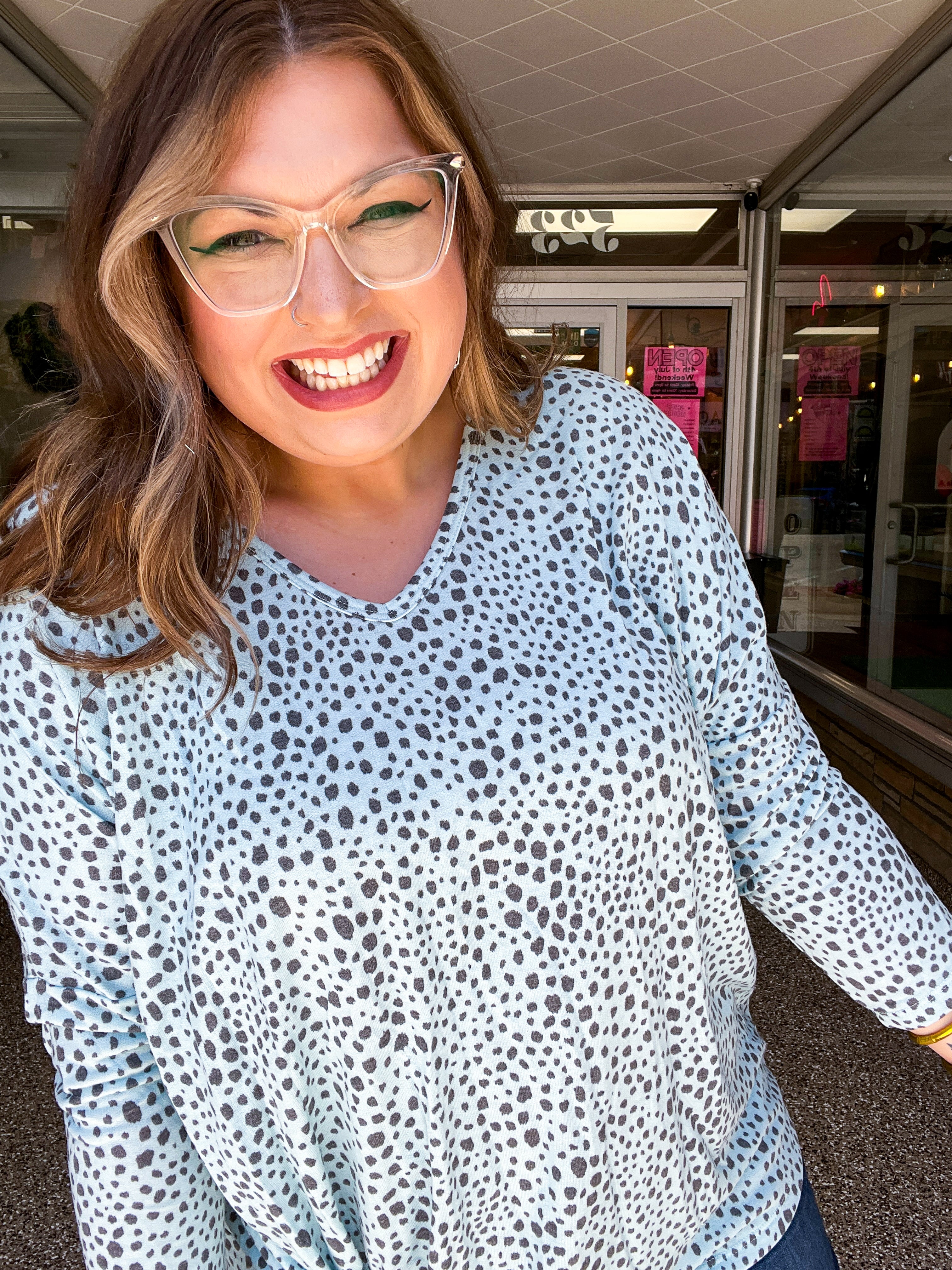 Spotted & Knotted Top in Mint