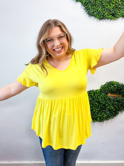 Simply Lovely Babydoll Top in Yellow