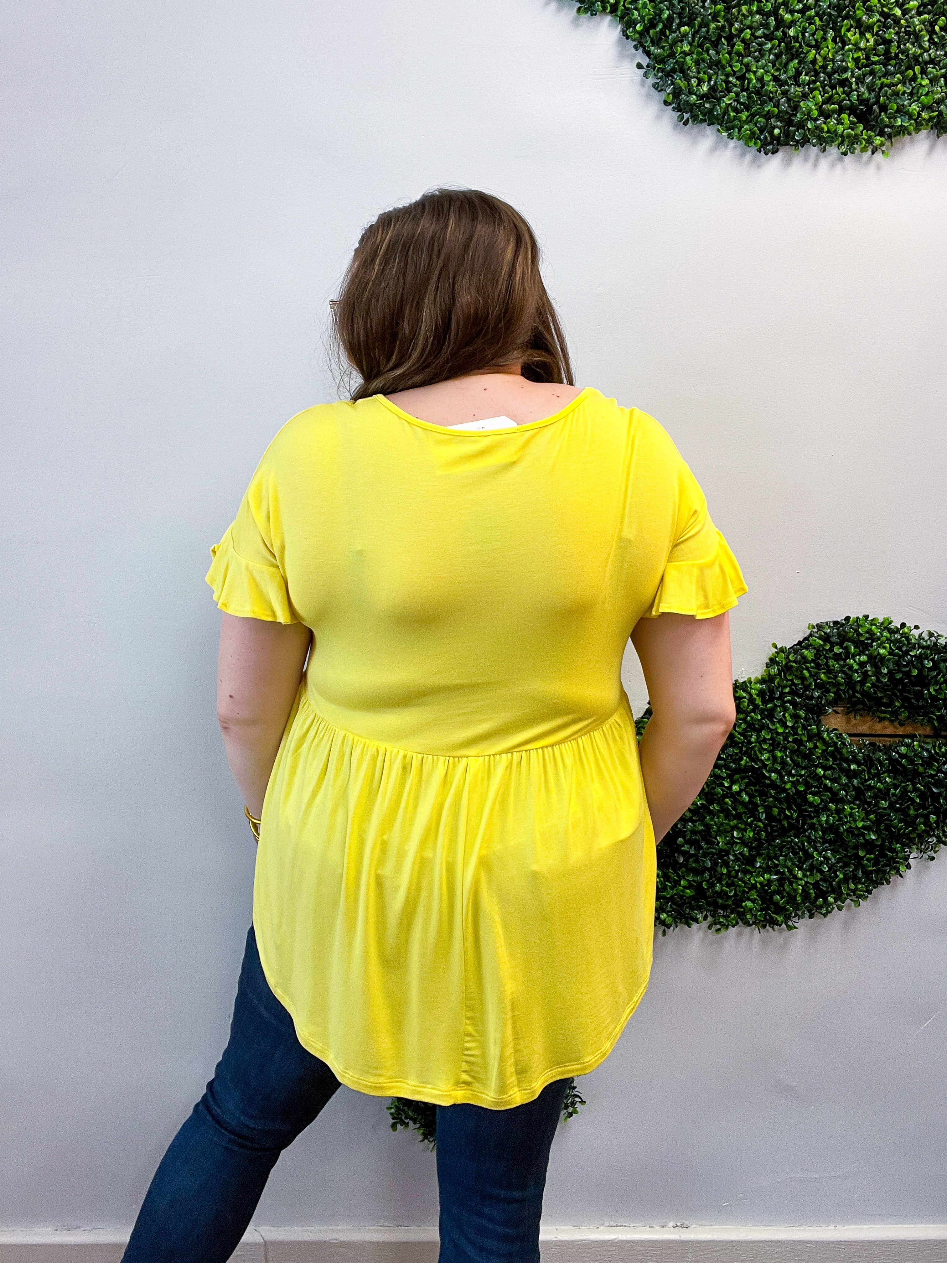 Simply Lovely Babydoll Top in Yellow