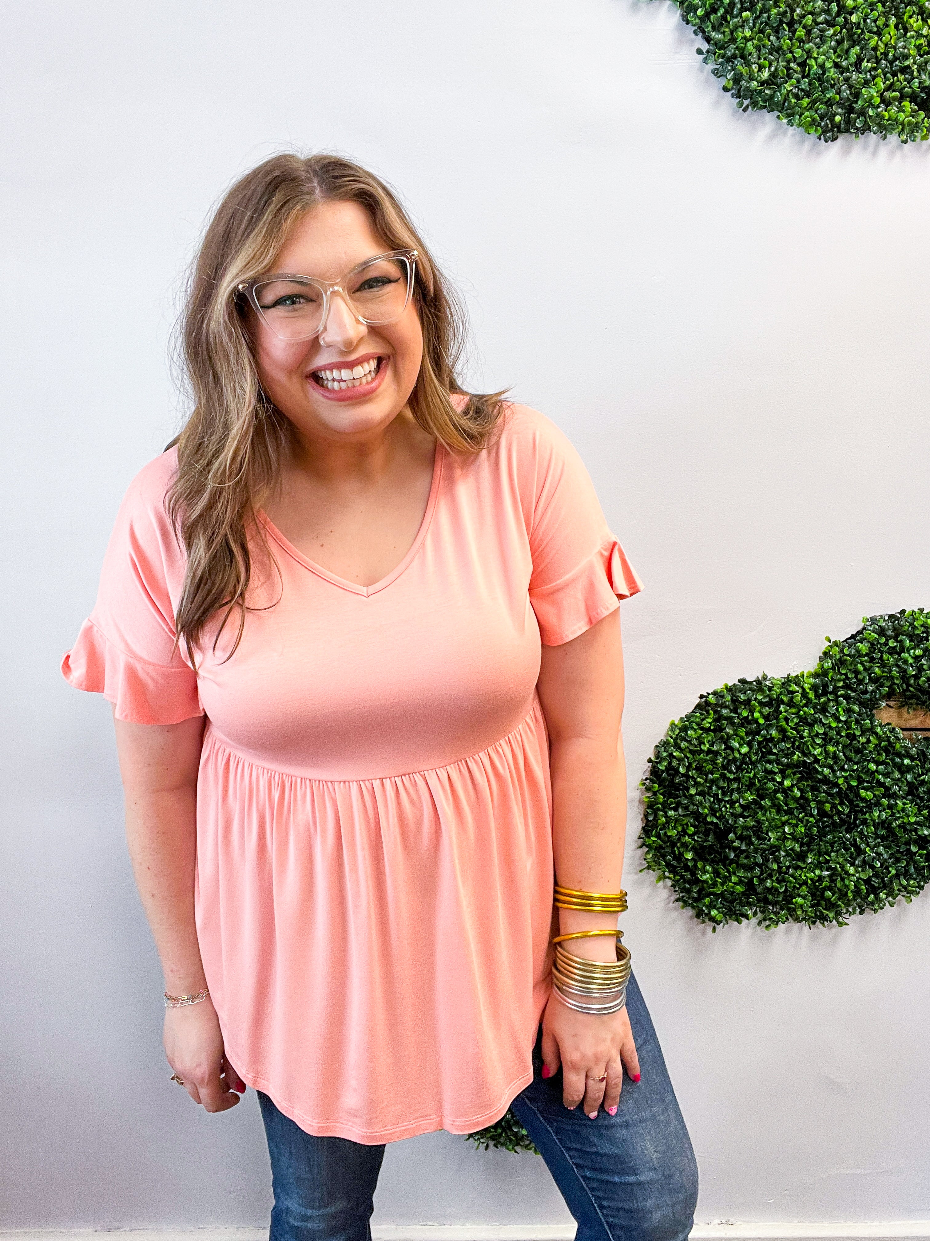Simply Lovely Babydoll Top in Blush