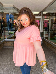 Simply Lovely Babydoll Top in Blush