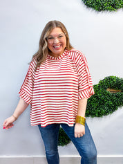Harvest Horizon Striped Top in Red