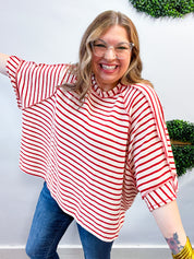Harvest Horizon Striped Top in Red