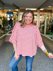 Harvest Horizon Striped Top in Red