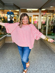 Harvest Horizon Striped Top in Red