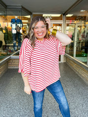 Harvest Horizon Striped Top in Red