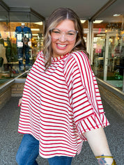 Harvest Horizon Striped Top in Red