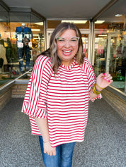 Harvest Horizon Striped Top in Red