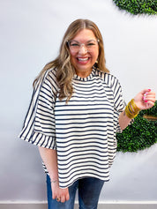 Harvest Horizon Striped Top in Navy