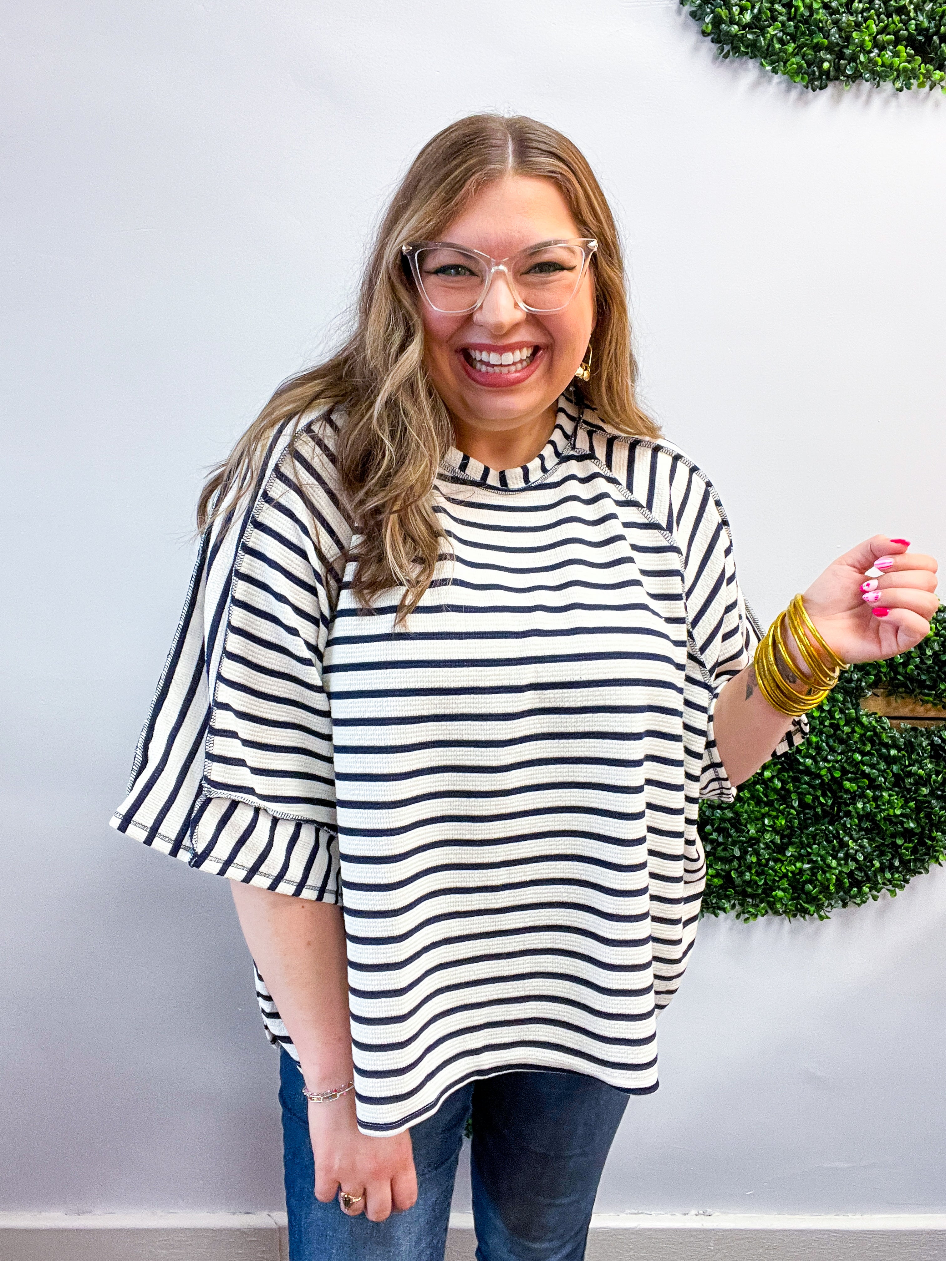 Harvest Horizon Striped Top in Navy