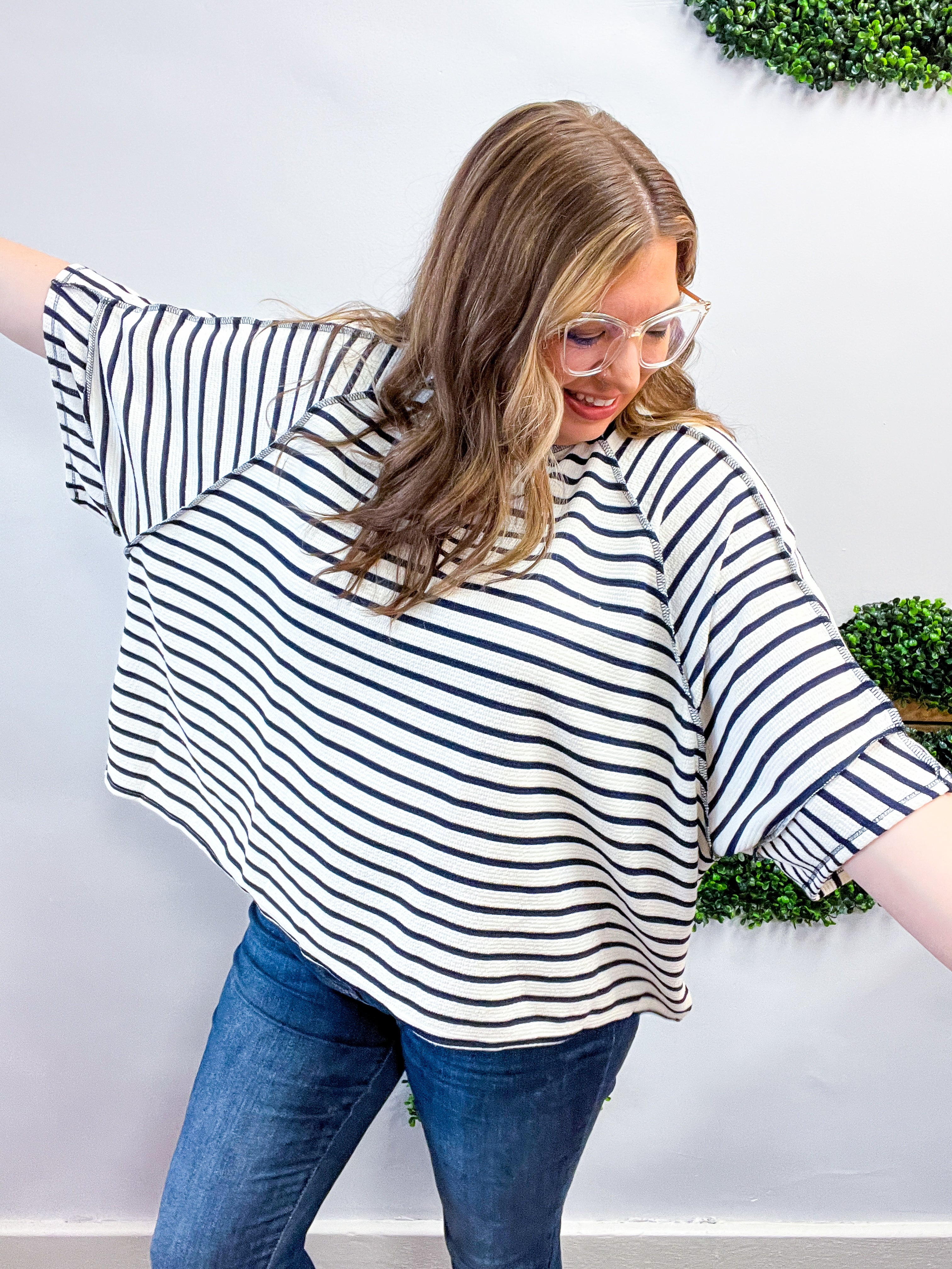 Harvest Horizon Striped Top in Navy