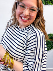 Harvest Horizon Striped Top in Navy