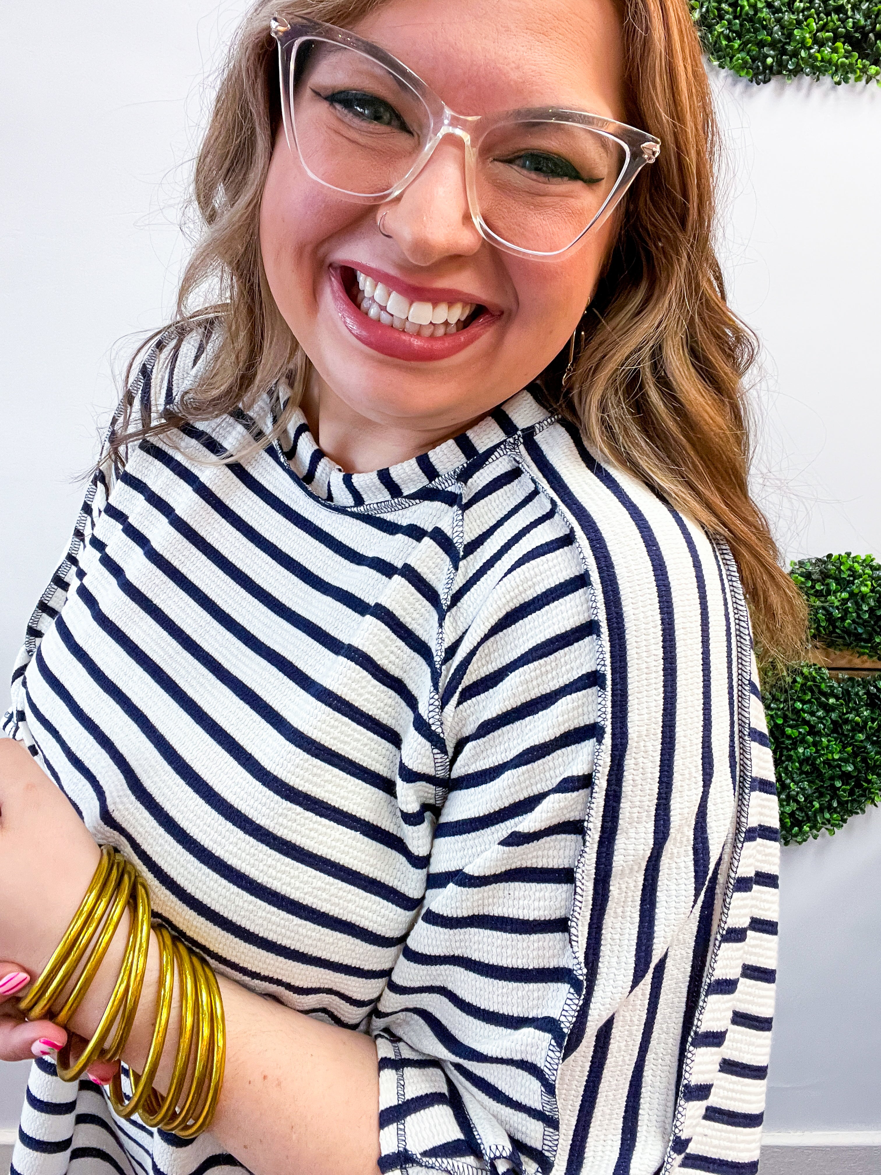 Harvest Horizon Striped Top in Navy