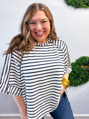 Harvest Horizon Striped Top in Navy