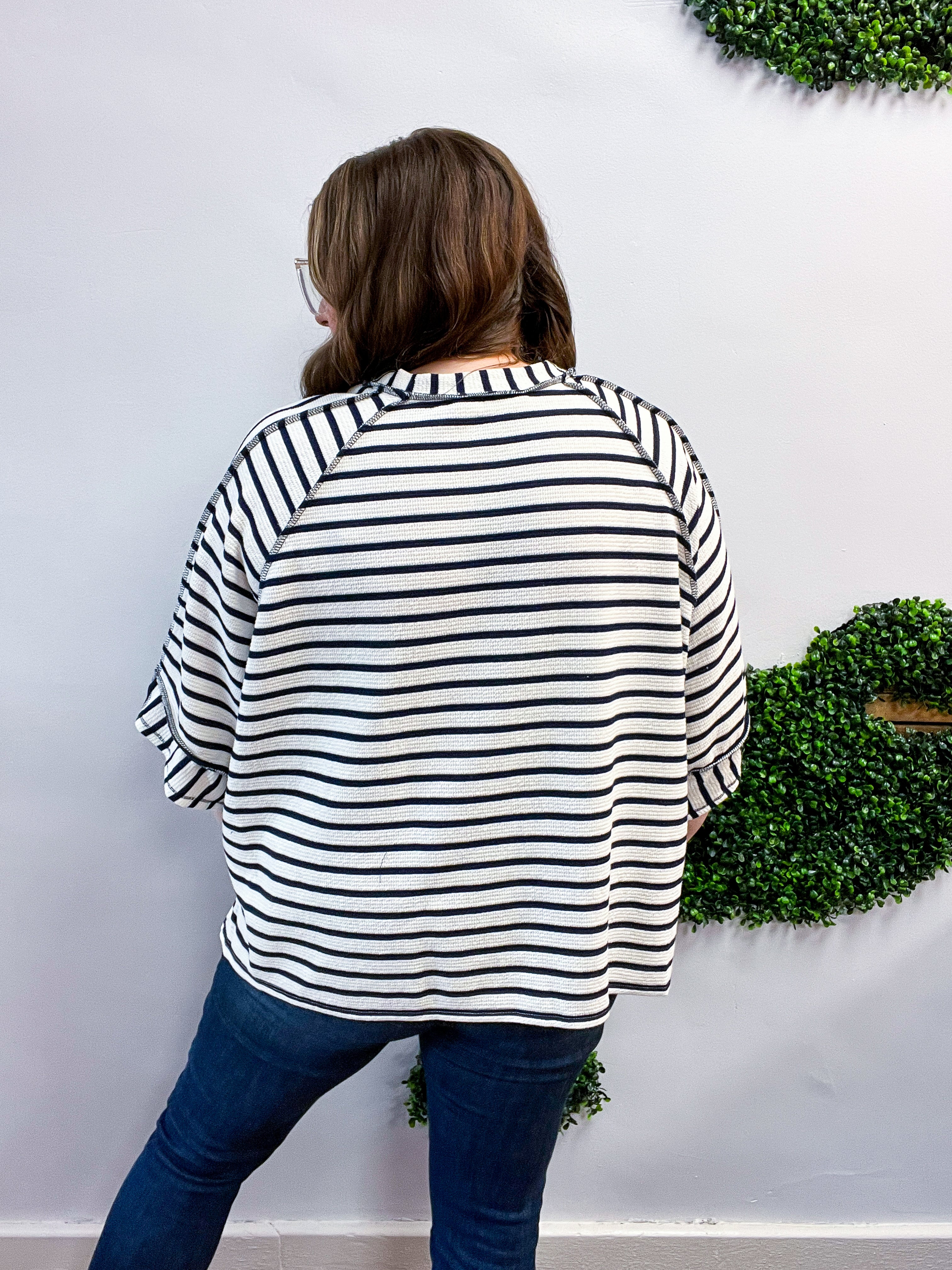 Harvest Horizon Striped Top in Navy