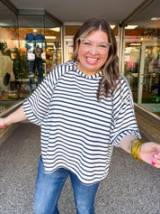 Harvest Horizon Striped Top in Navy