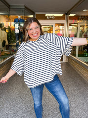Harvest Horizon Striped Top in Navy
