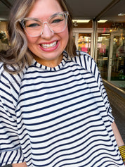 Harvest Horizon Striped Top in Navy