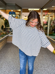 Harvest Horizon Striped Top in Navy