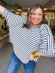 Harvest Horizon Striped Top in Navy