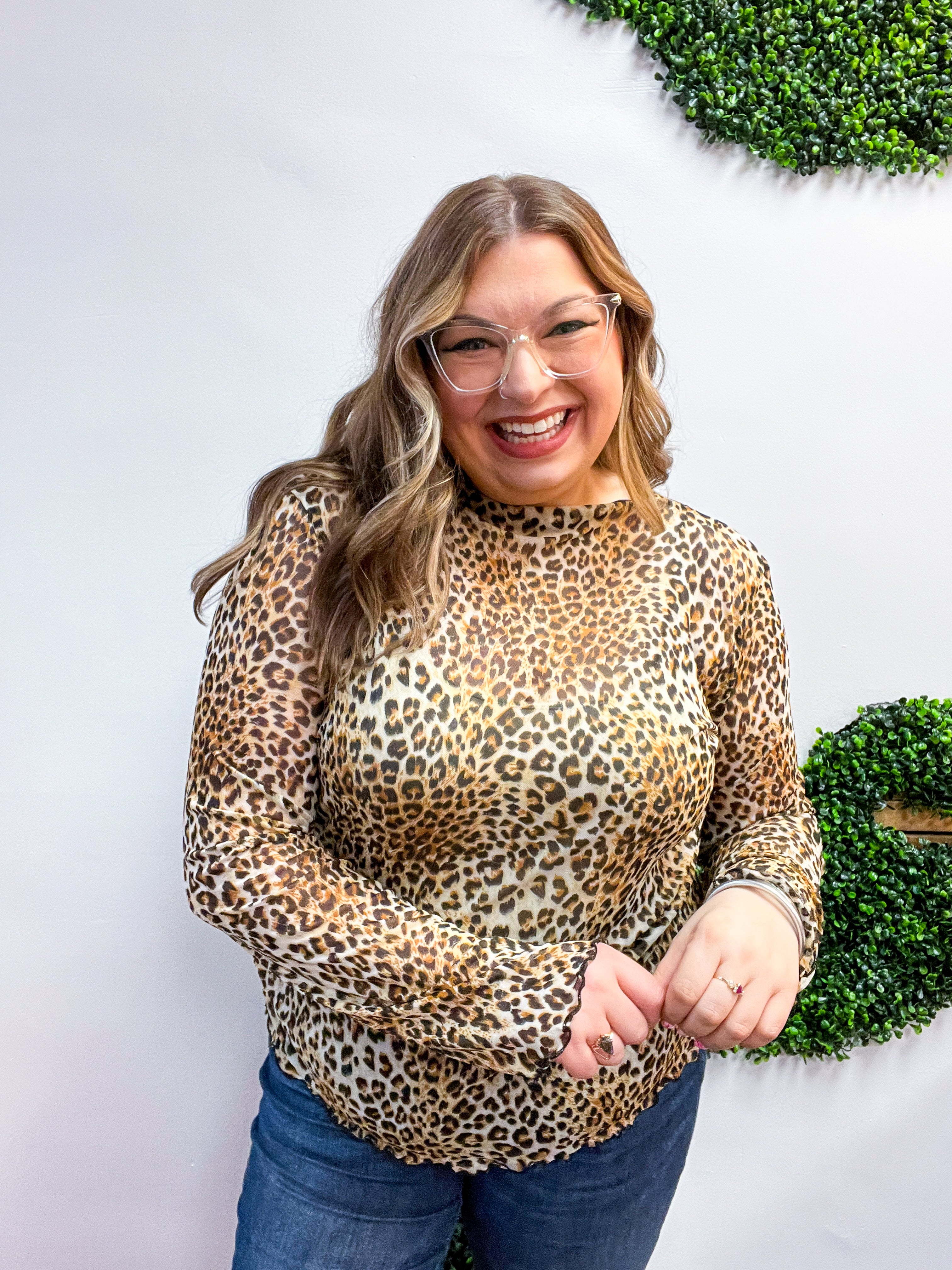 Layer Me Wild Leopard Print Mesh Top