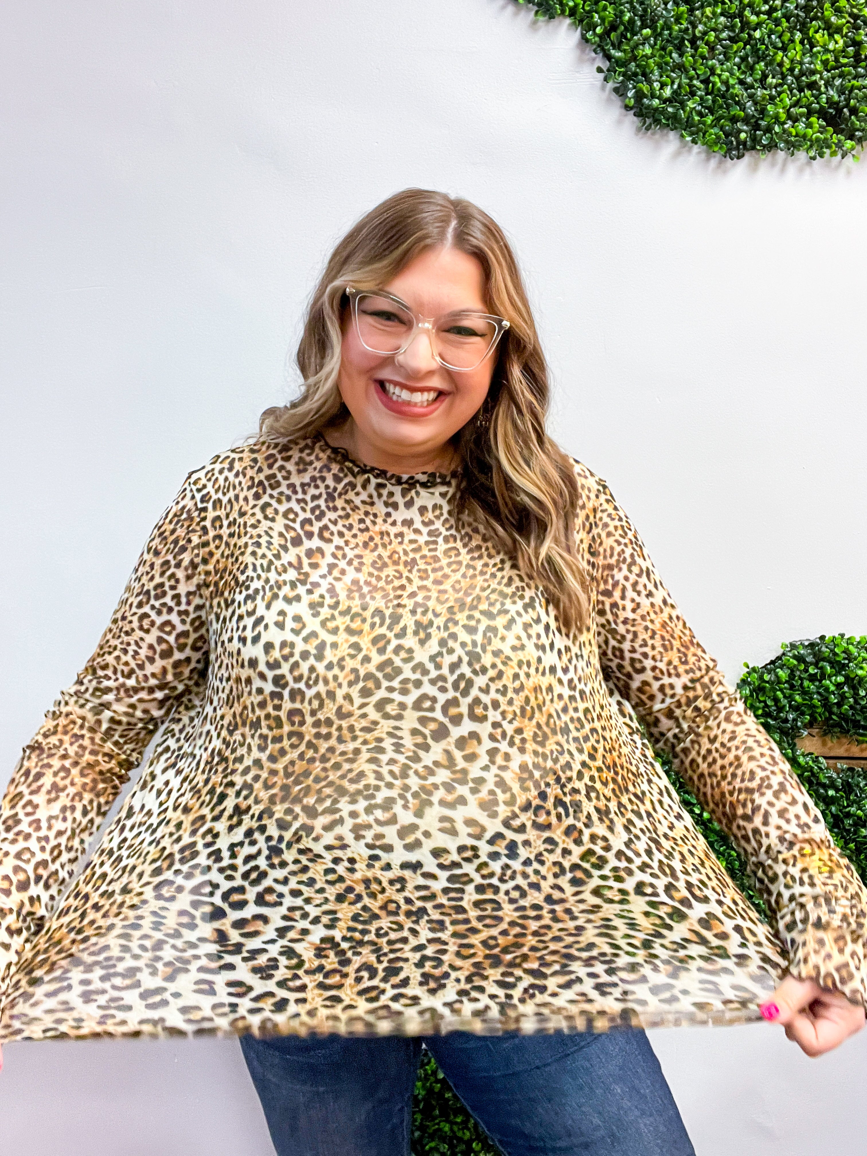 Layer Me Wild Leopard Print Mesh Top