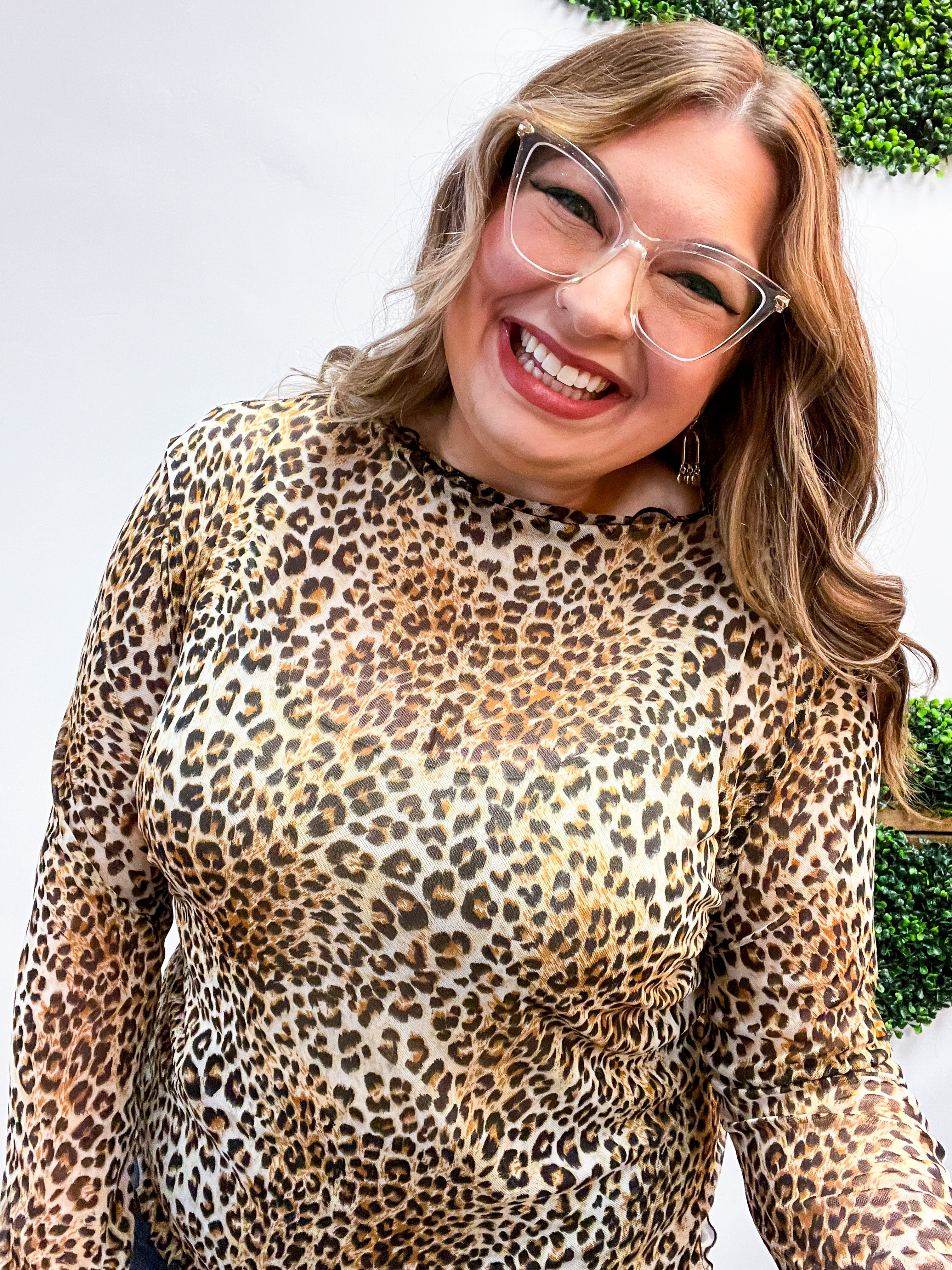 Layer Me Wild Leopard Print Mesh Top