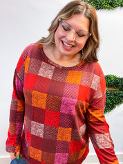 Cocoa Berry Plaid Top