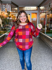 Cocoa Berry Plaid Top