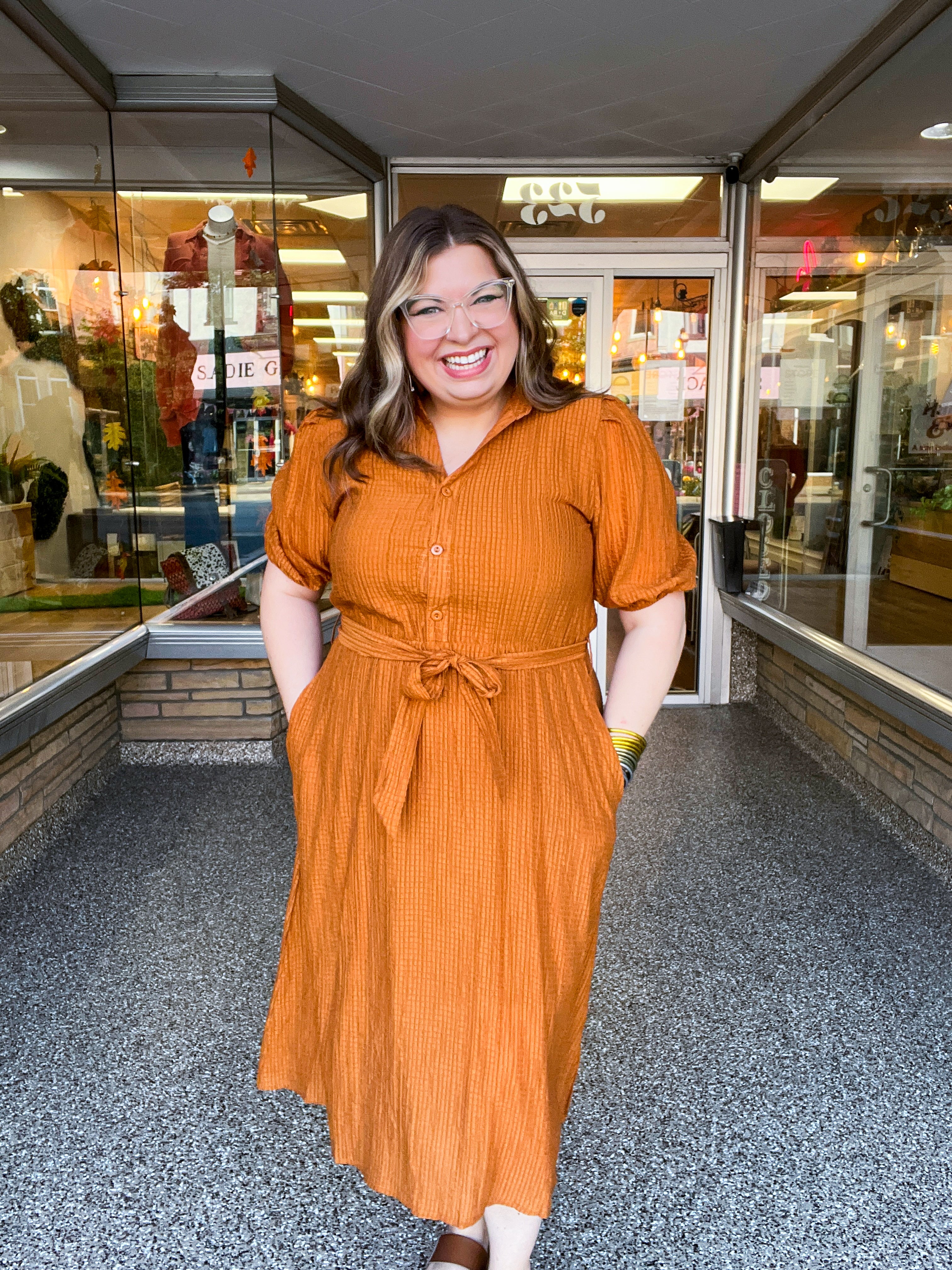 Homestead Stroll Dress in Harvest Spice
