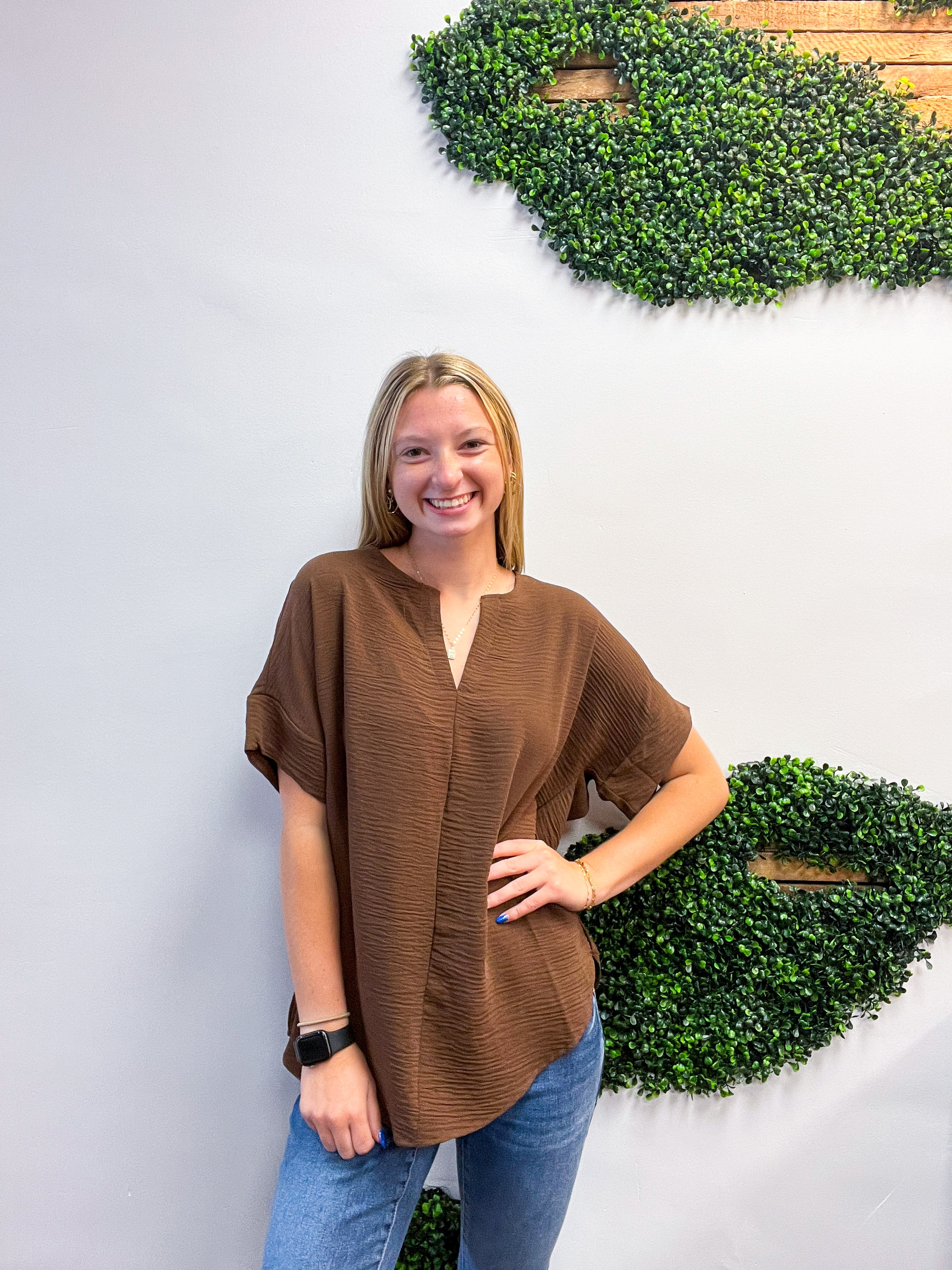 Go With the Flow Top in Brown
