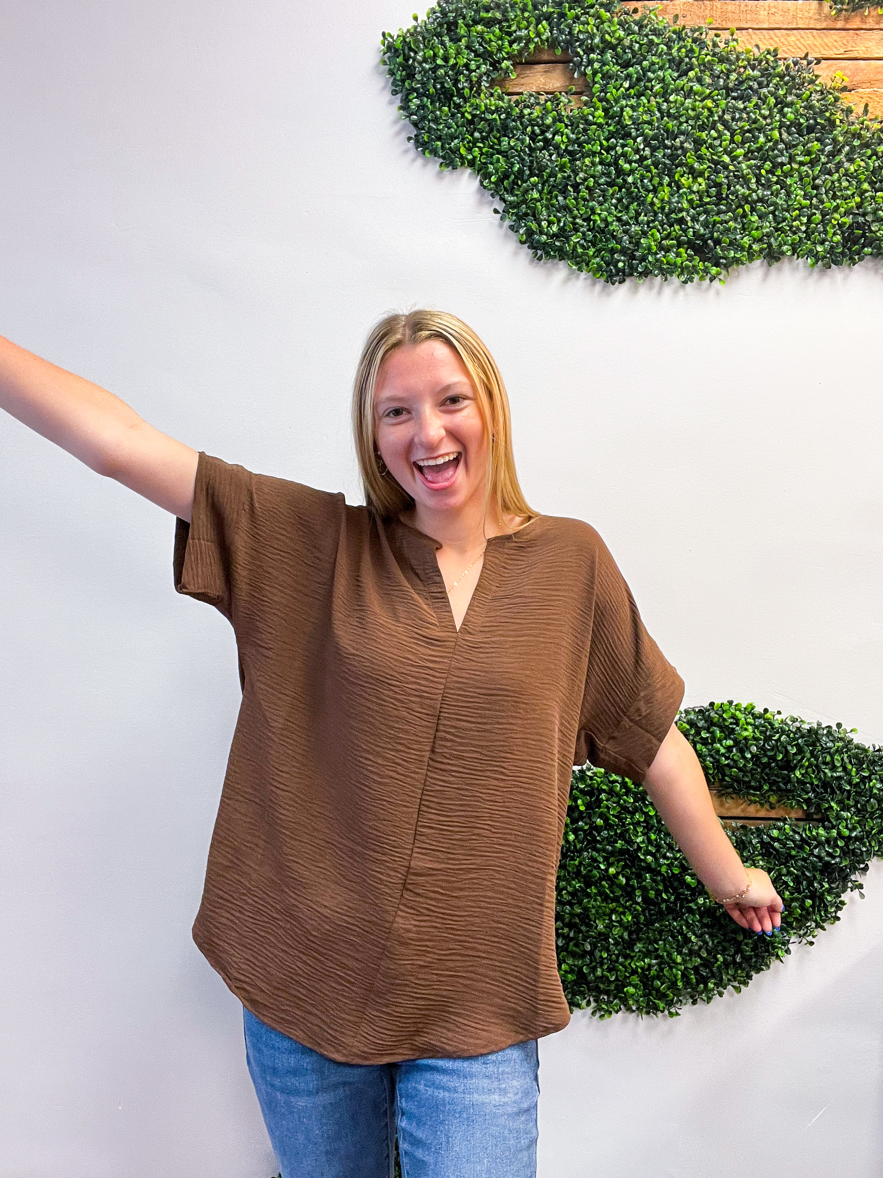 Go With the Flow Top in Brown