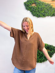 Go With the Flow Top in Brown