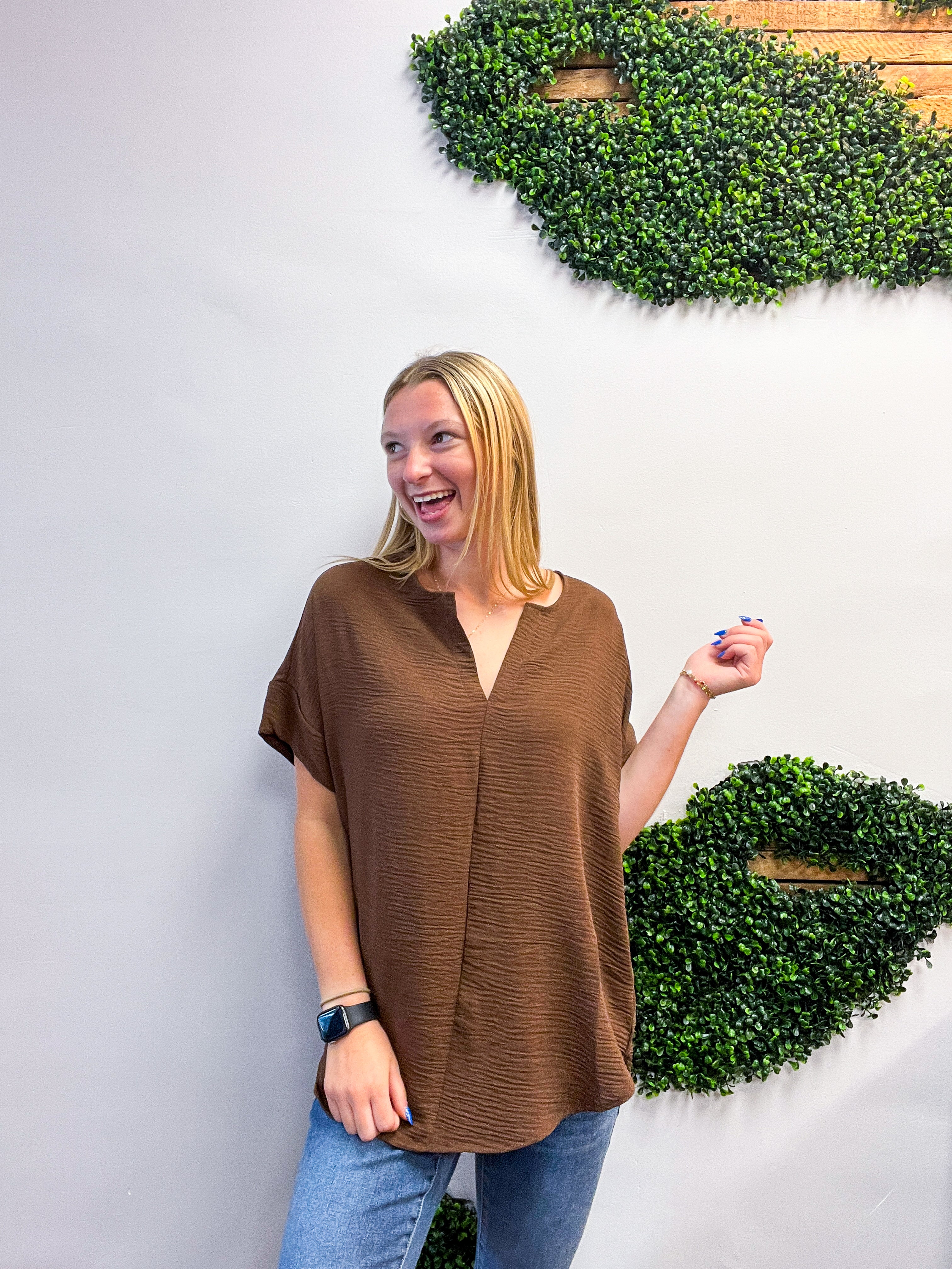 Go With the Flow Top in Brown