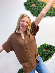 Go With the Flow Top in Brown