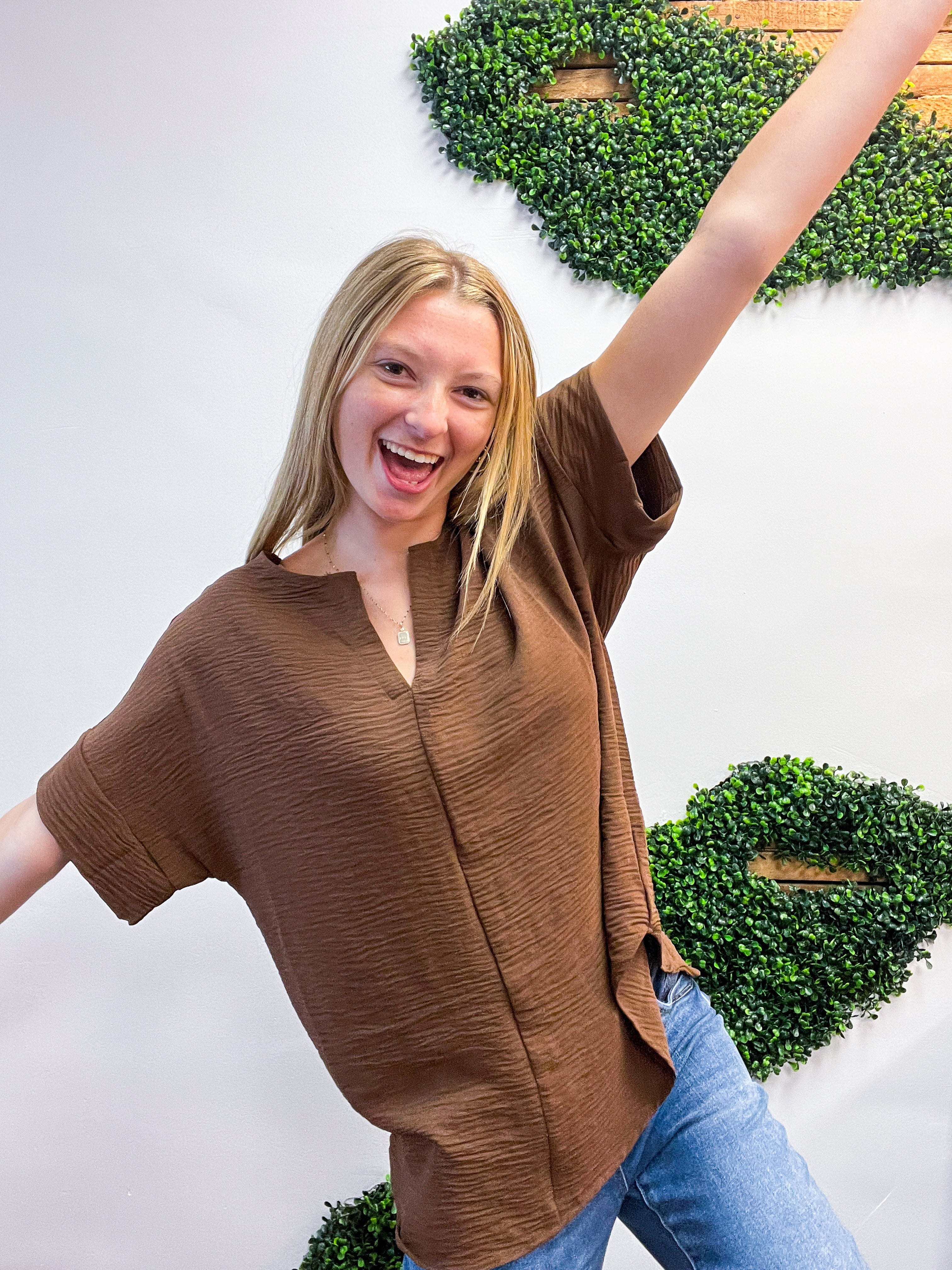Go With the Flow Top in Brown