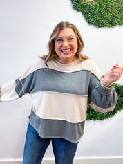 Sweet & Simple Stripes Pullover in Charcoal