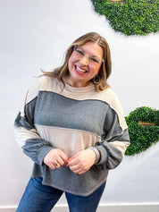 Sweet & Simple Stripes Pullover in Charcoal