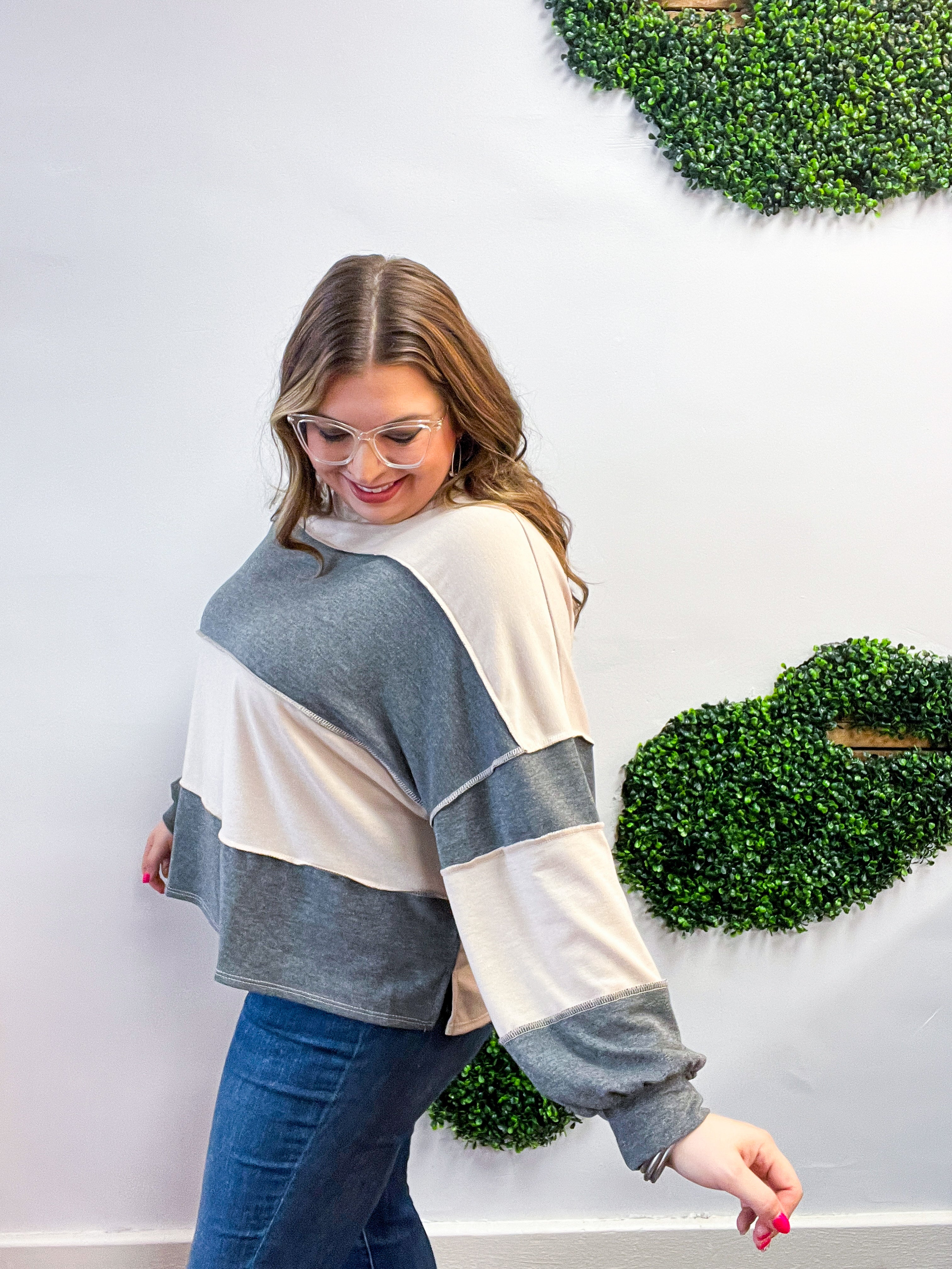 Sweet & Simple Stripes Pullover in Charcoal
