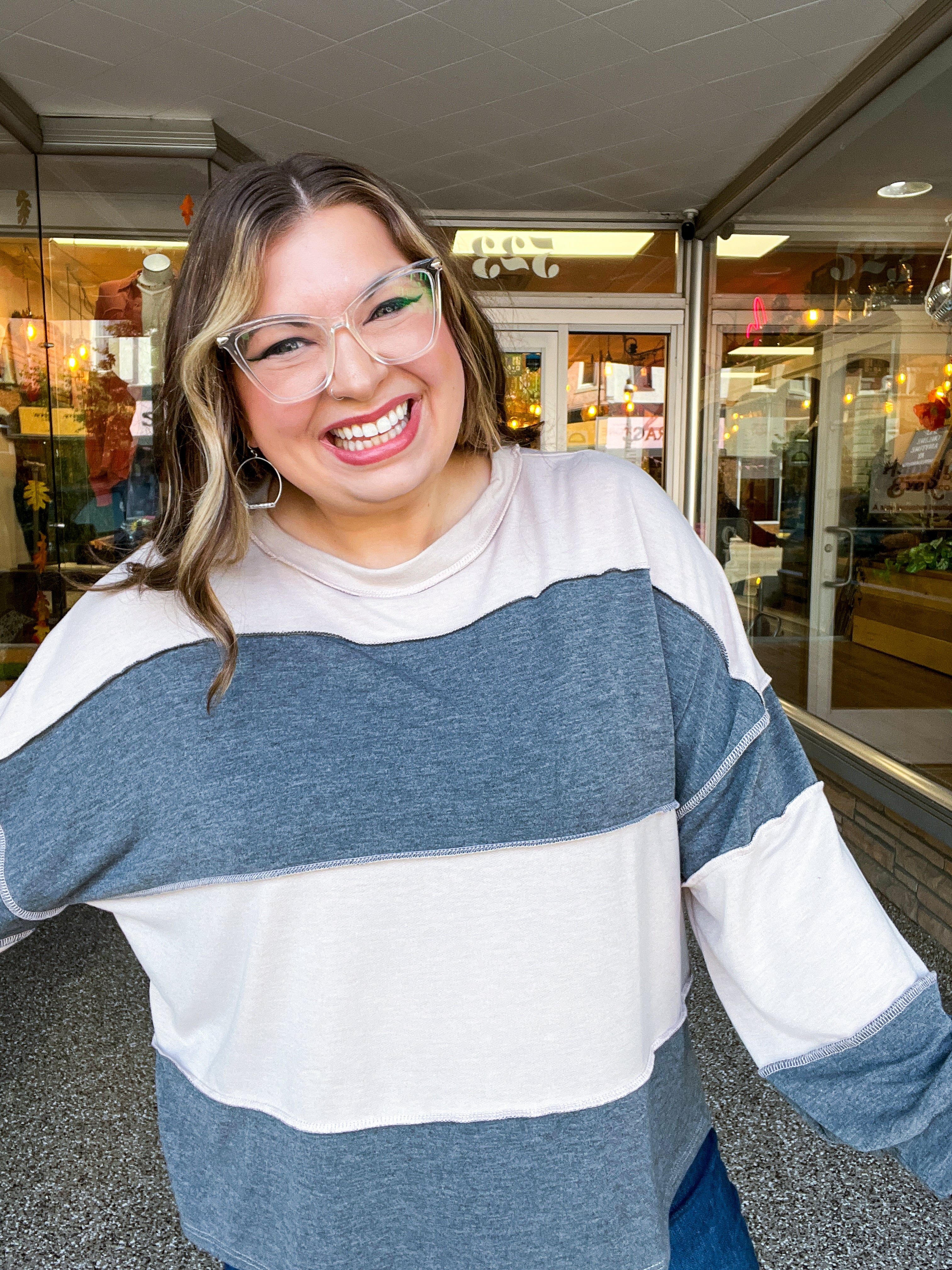 Sweet & Simple Stripes Pullover in Charcoal