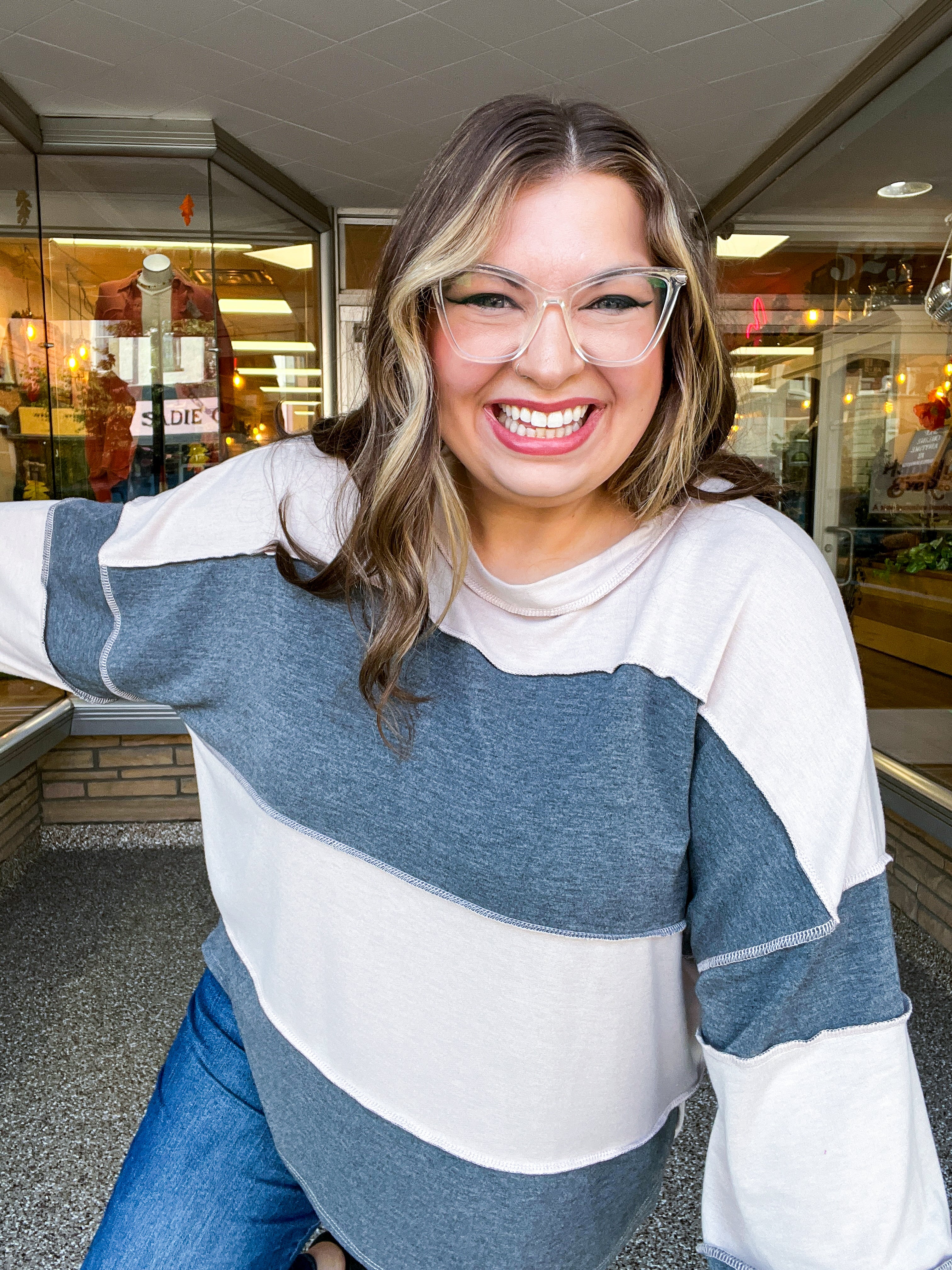 Sweet & Simple Stripes Pullover in Charcoal