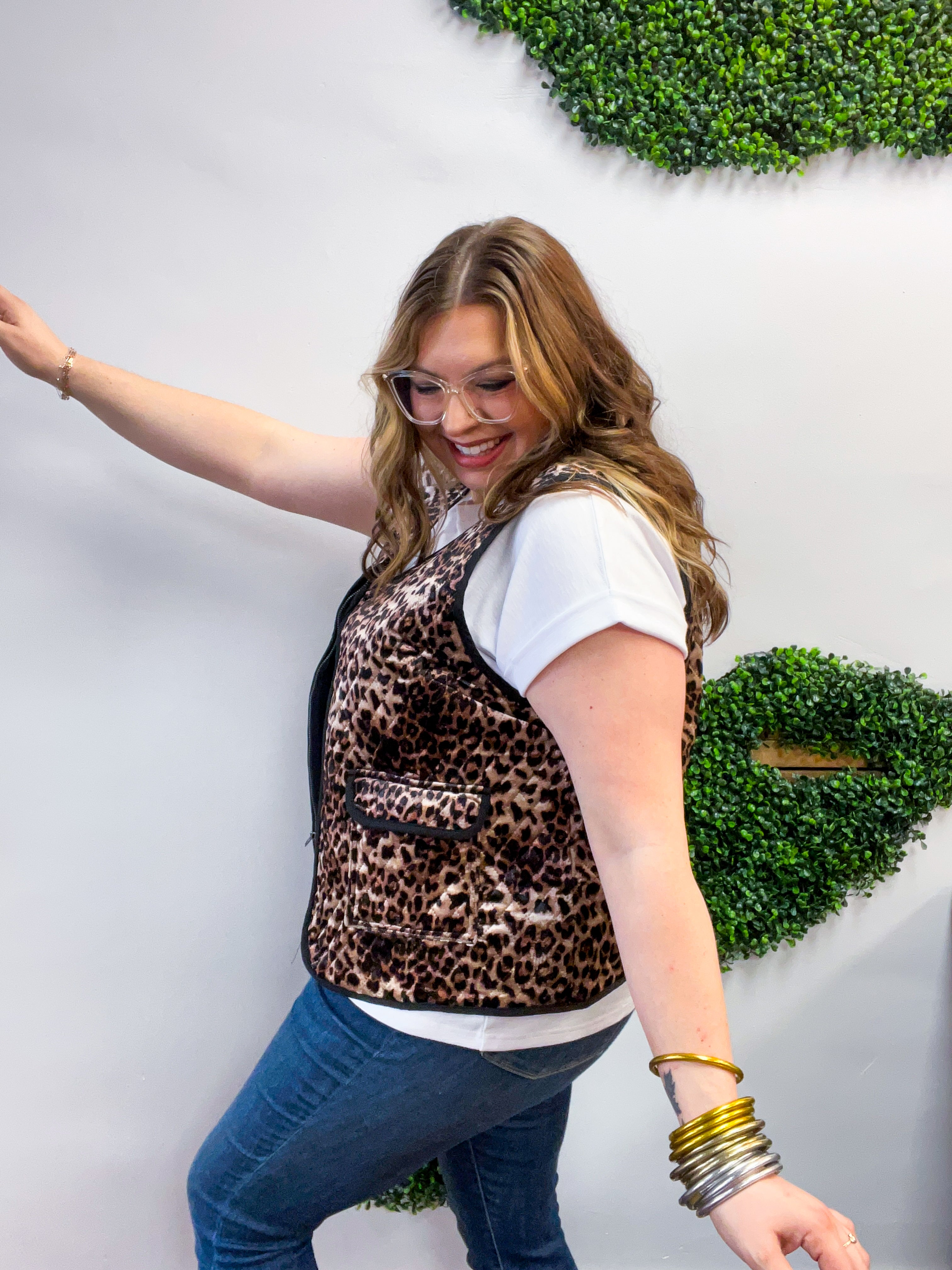 Crushing It Leopard Velvet Vest