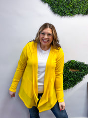 Porch Days Thermal Hooded Cardigan in Yellow