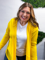 Porch Days Thermal Hooded Cardigan in Yellow