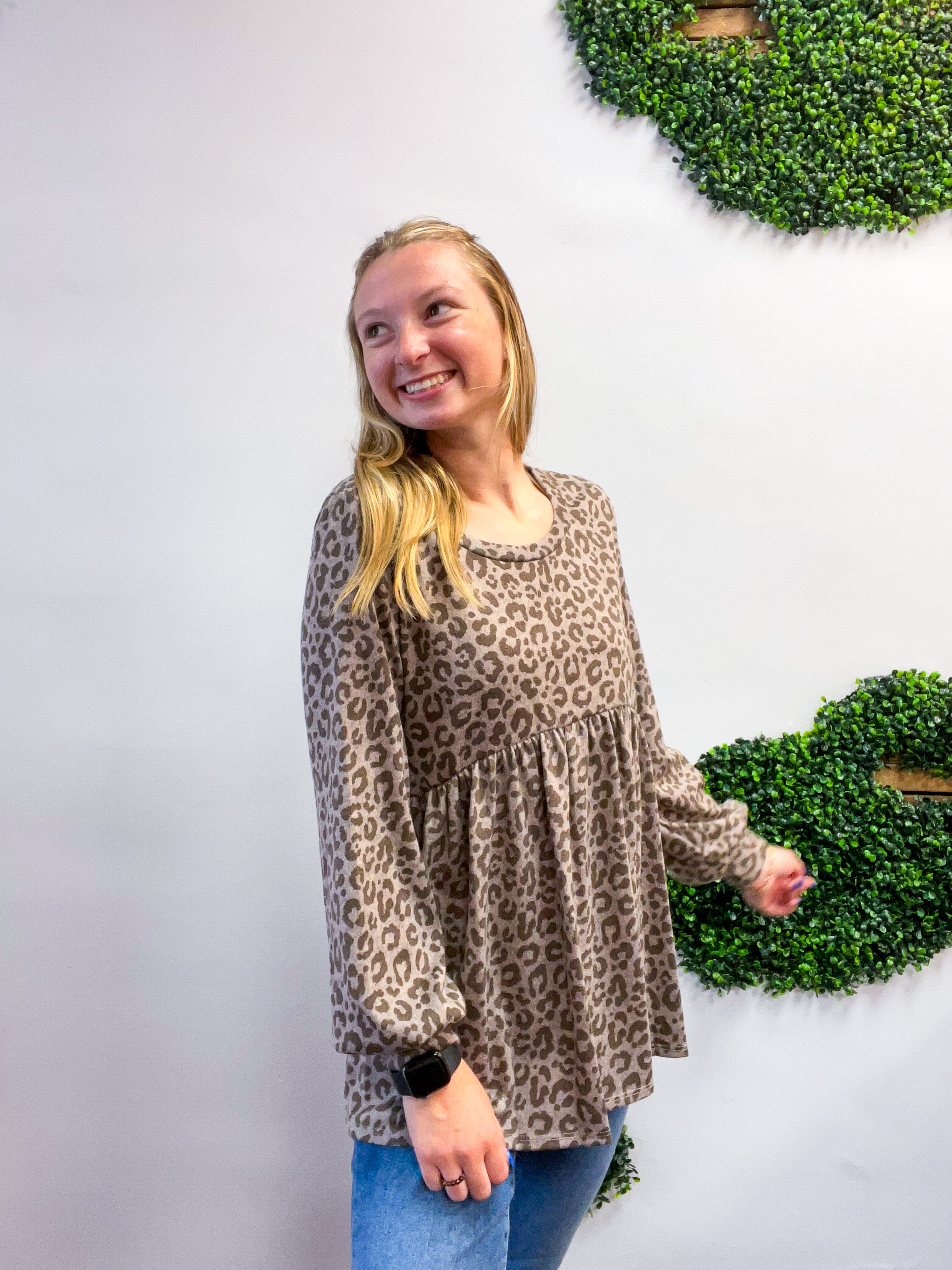 Cuddle Me Leopard Babydoll Top